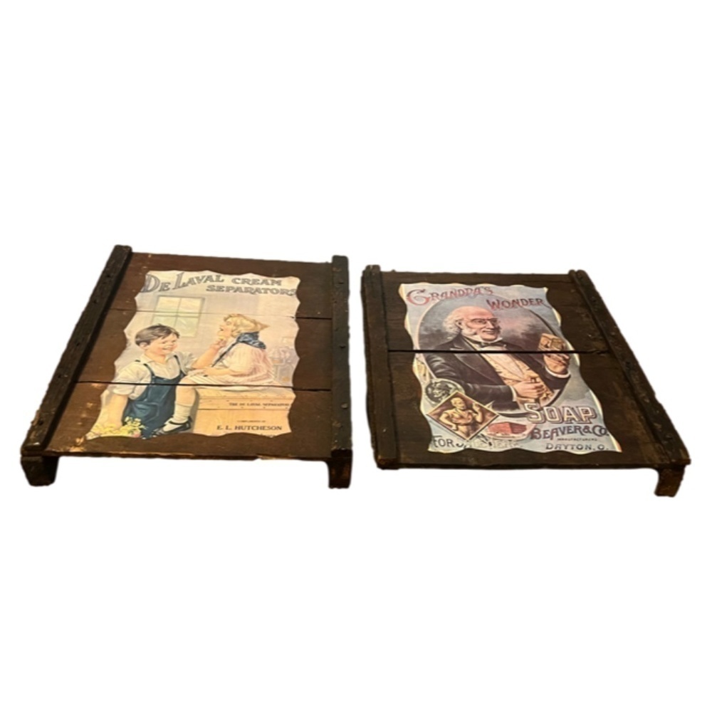 Vintage Original De Laval Cream Separators Sign E.L.Hutcheson & Soap Beaver & CO